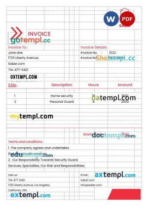 Switzerland Yumpu invoice Word and PDF template, fully editable