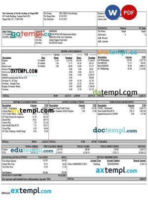 textile company payroll template in Word and PDF formats