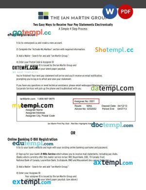 USA Amgen biotechnology company pay stub Word and PDF template