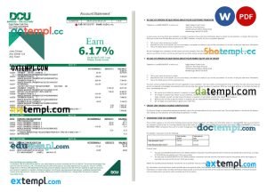 Argentina Banco Patagonia bank statement template in Excel and PDF format