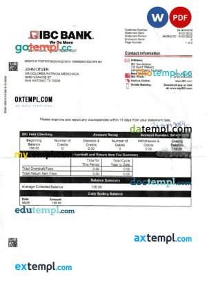 France Citibank bank statement template in .xls and .pdf file format