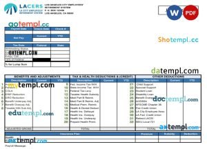 INDIA ADHI Software company payslip template in Word and PDF formats