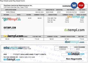New World Doctor’s Hospital Physician Pay Stub template in PDF and Word formats