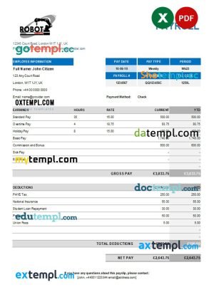 Australia Aveo bank statement template in .xls and .pdf file format