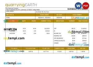 fishing company payroll template in Word and PDF formats