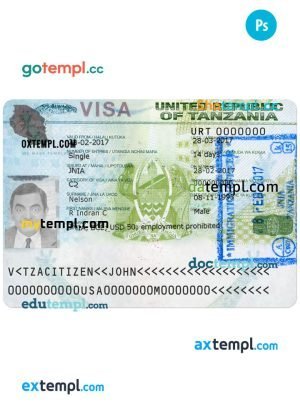 India travel visa PSD template, version 2