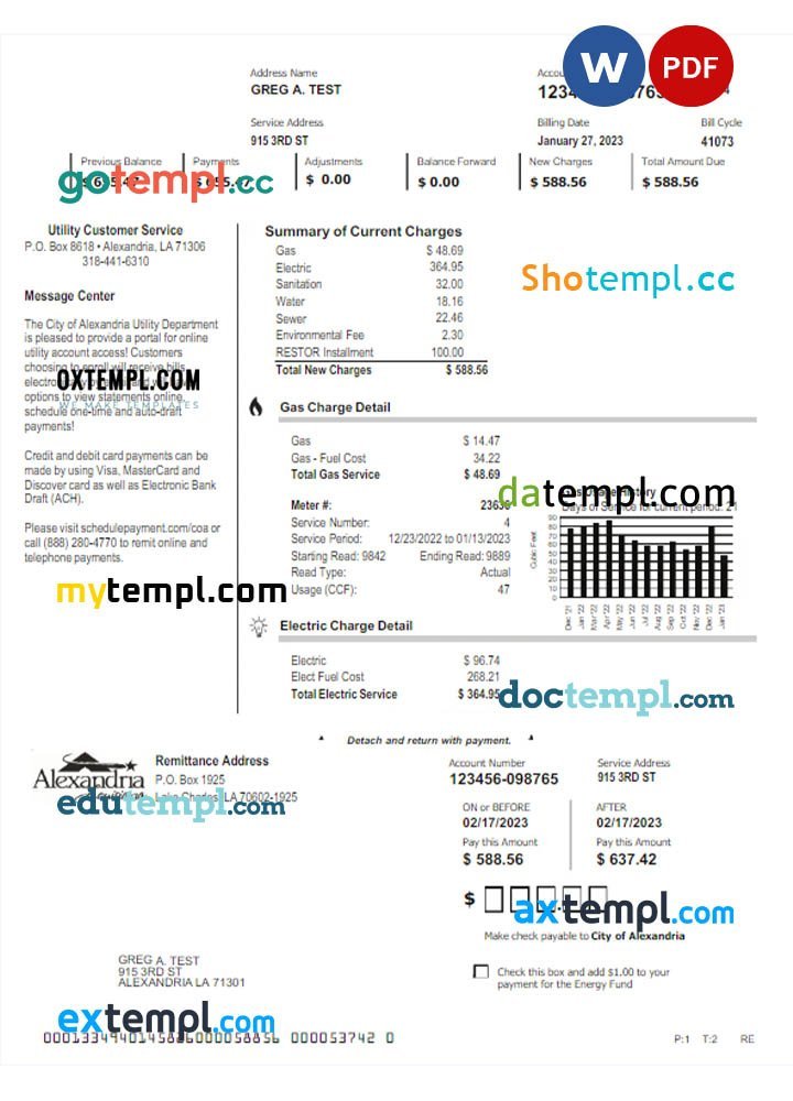 Equatorial Guinea bank statement 6 templates in one archive – with takeaway price