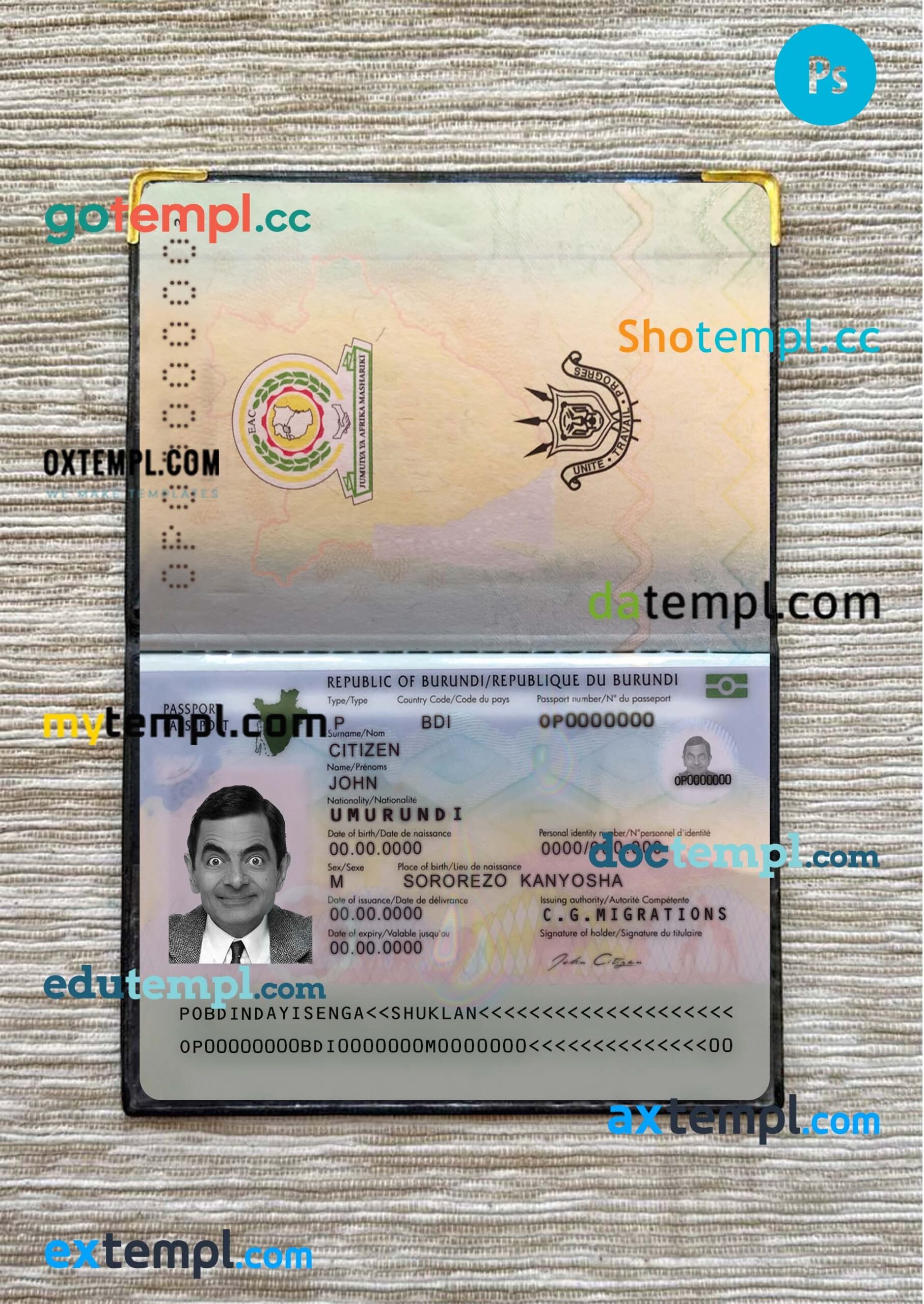 Nepal driving license PSD files, scan look and photographed image, 2 in 1