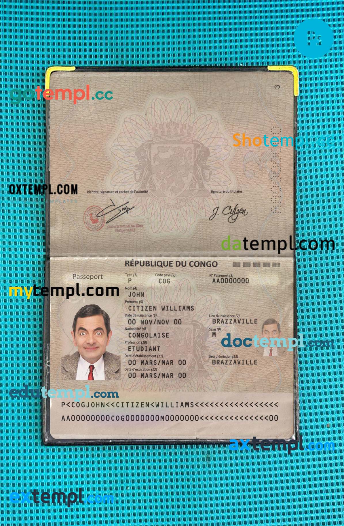 Spain residence permit card PSD template, completely editable