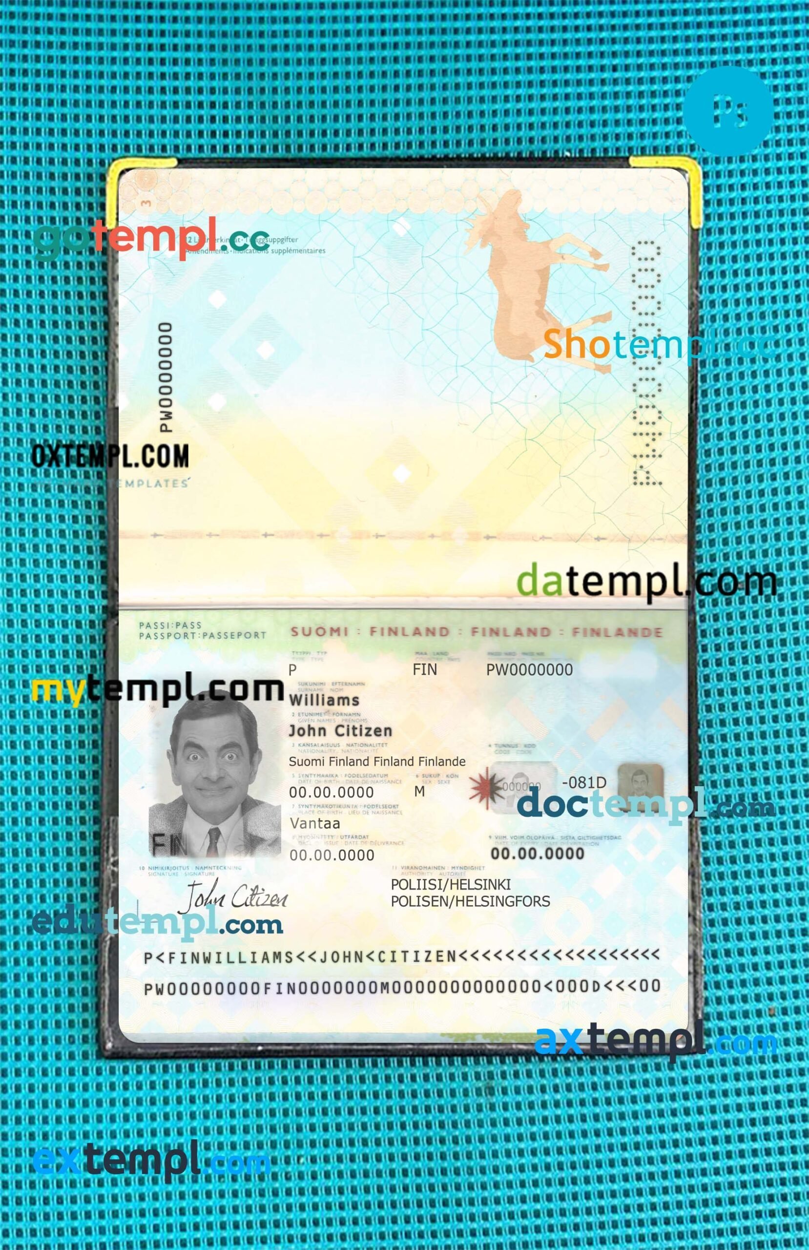 Chad Republique Dutchad driving license editable PSD files, scan look and photo-realistic look, 2 in 1
