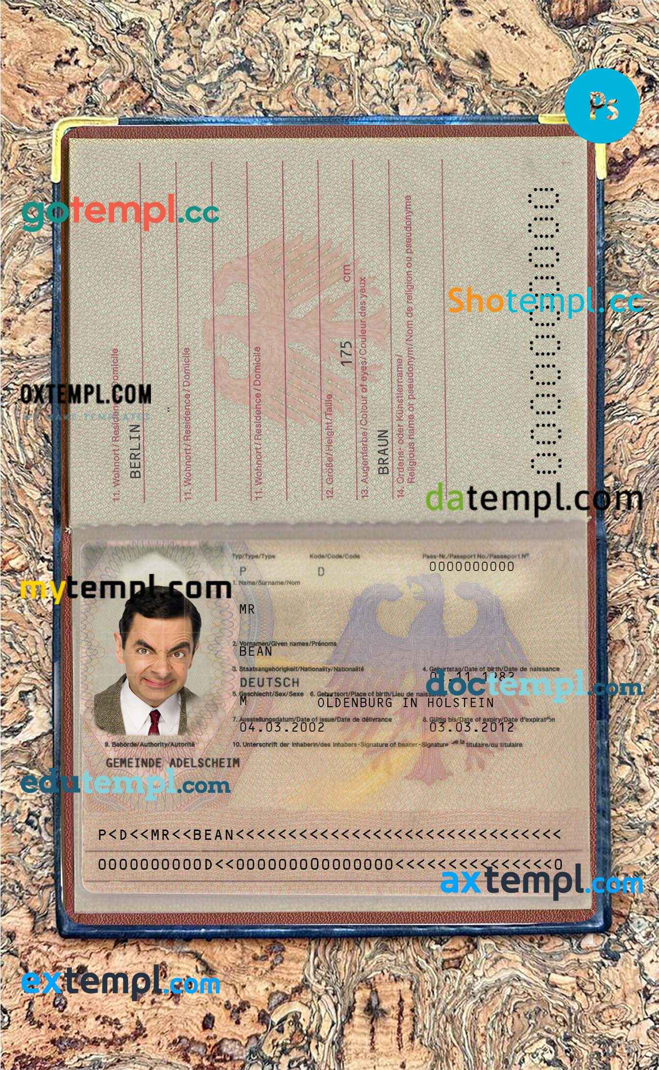 free Nepal dog (animal, pet) passport PSD template, fully editable