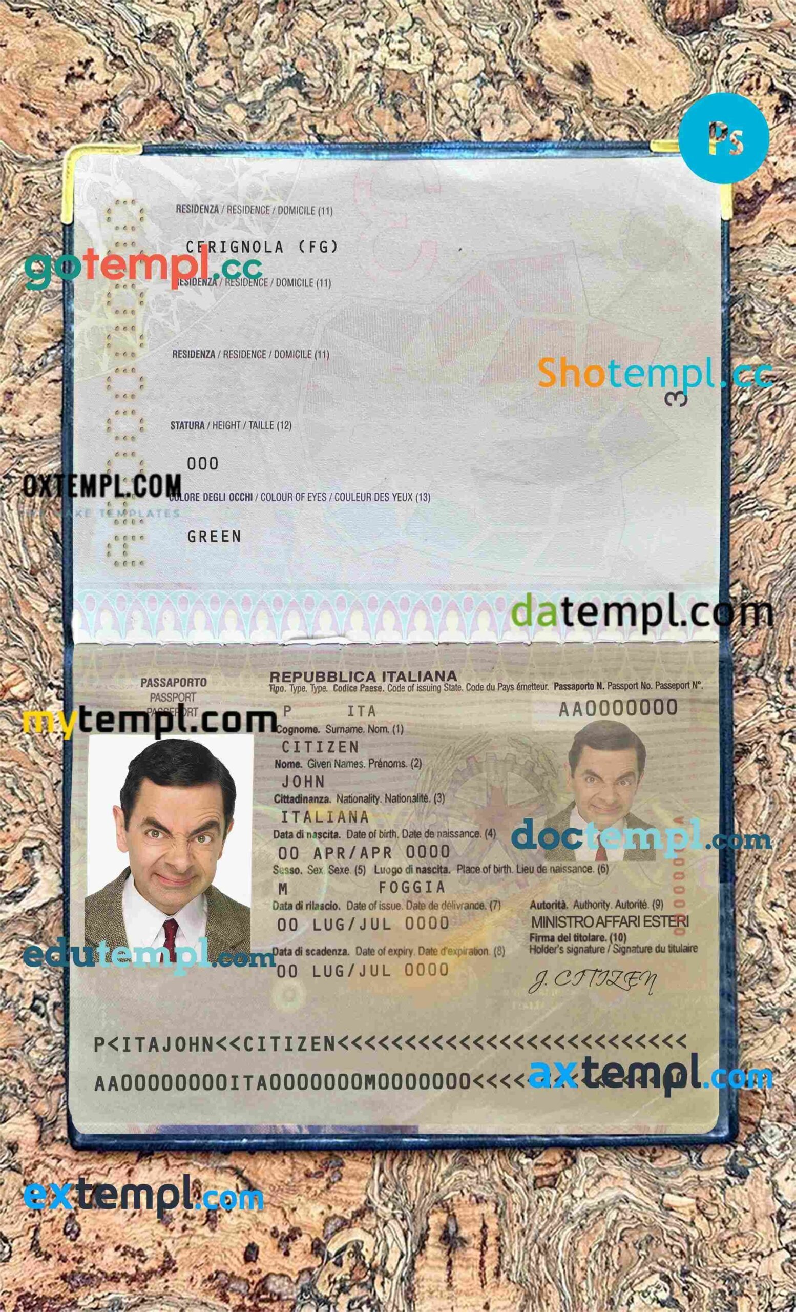 Lesotho driving license PSD template, with fonts