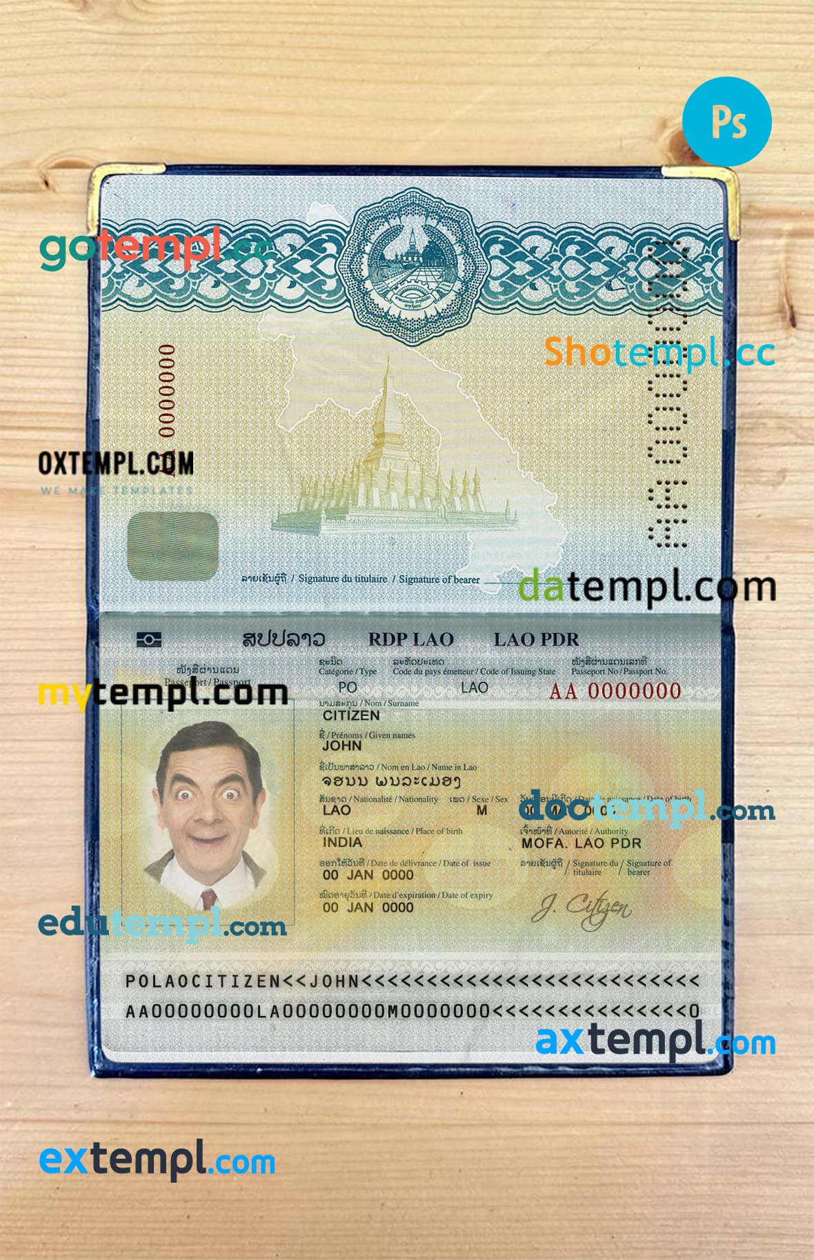 Turkey travel visa PSD template, with fonts