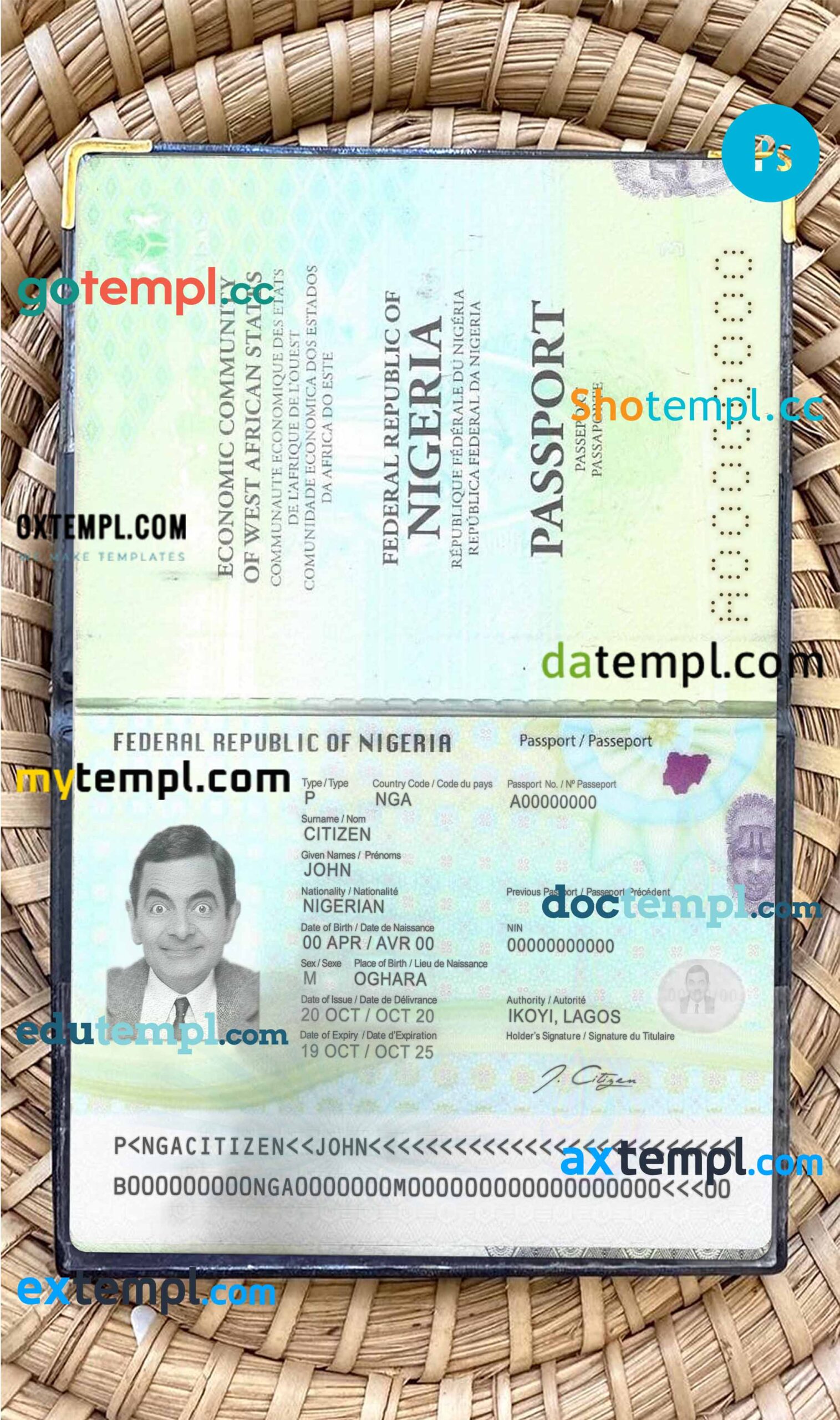 Moldova passport editable PSD files, scan and photo taken image (2014-present), 2 in 1