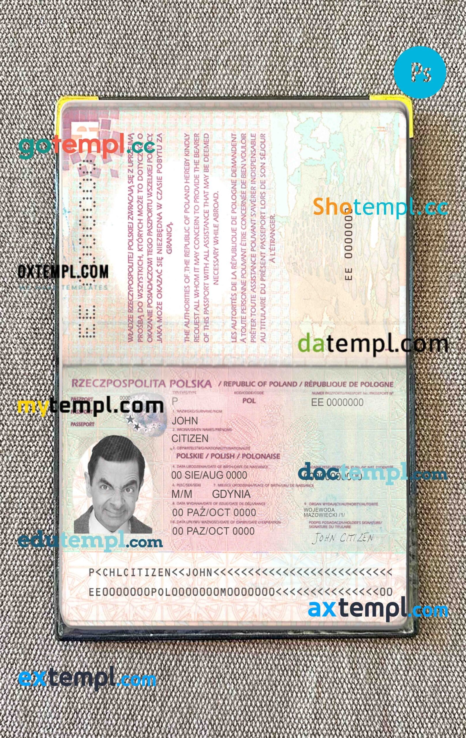 Argentina passport PSDs, editable scan and photograghed picture template, 2 in 1