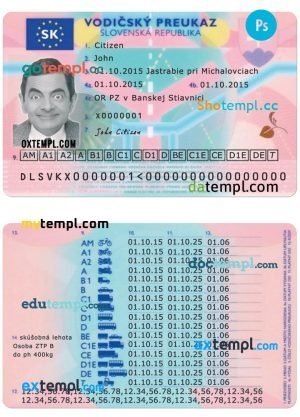 Chile licencia de conductor (driving license) template in PSD format