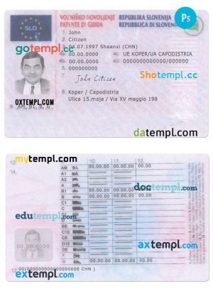 Colombia driving license template in PSD format, fully editable