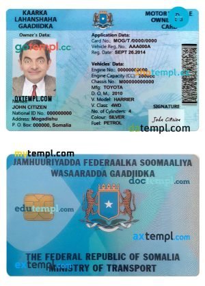 Burkina Faso driving license template in PSD format, fully editable
