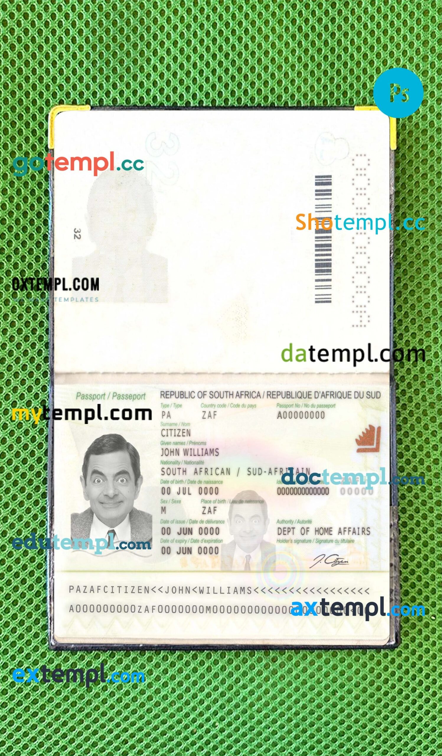 Bangladesh passport editable PSD files, scan and photo taken image (2013-2019), 2 in 1