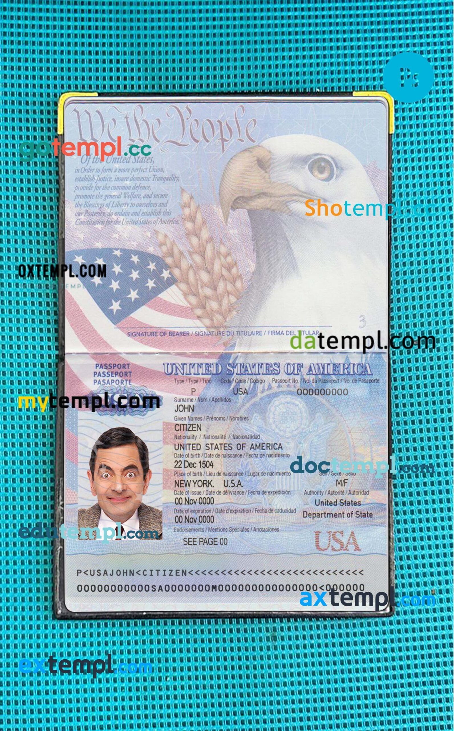 Lebanon passport PSDs, editable scan and photograghed picture template, 2 in 1