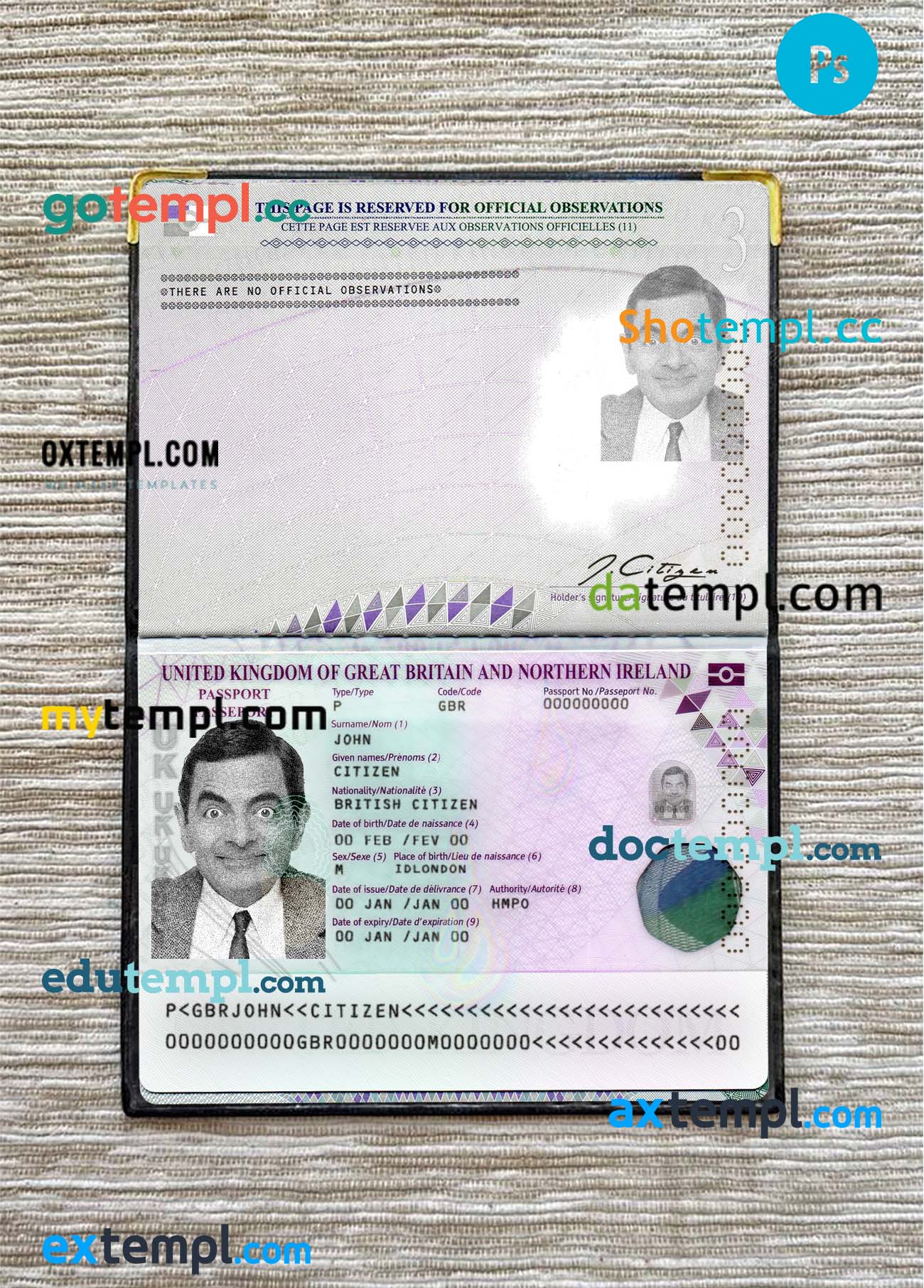 Timor-Leste passport editable PSD files, scan and photo taken image, 2 in 1