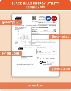 Georgia Power business utility bill, Word and PDF template