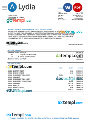 Grenada Republic bank statement template in Word and PDF format