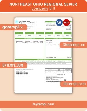 British Gas business utility bill, Word and PDF template, fully editable