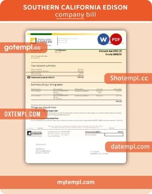 AlKawther business utility bill, Word and PDF template