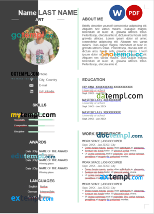 administrative assistant stylish resume Word and PDF download template