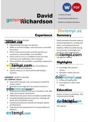 data scientist resume Word and PDF download template