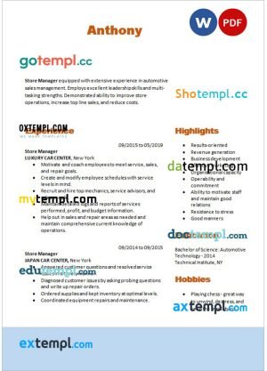 lawyer resume Word and PDF download template