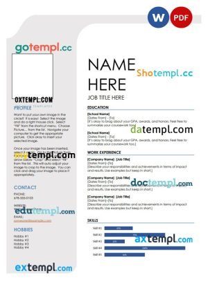 bold modern resume Word and PDF download template