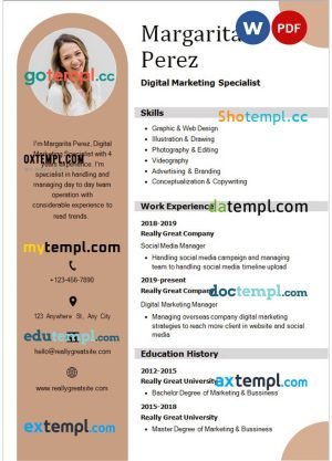 art director new resume Word and PDF download template