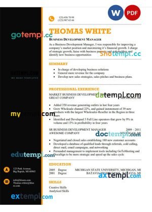 brown digital marketing resume Word and PDF download template