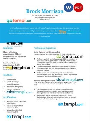 graphic designer & ux resume Word and PDF download template