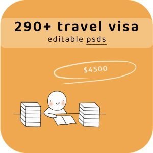 all 290+ travel visa psds in one archive with takeaway price