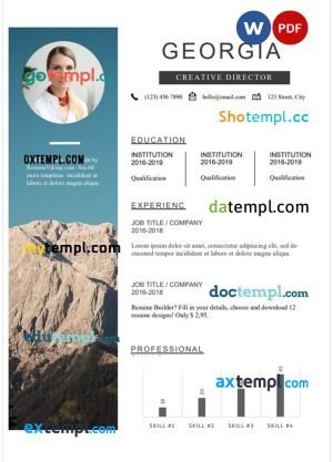 creative director resume Word and PDF download template