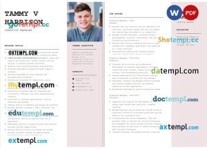 creative manager resume Word and PDF download template