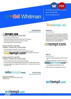 creative new design resume Word and PDF download template
