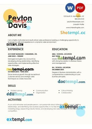 designer new modern resume Word and PDF download template