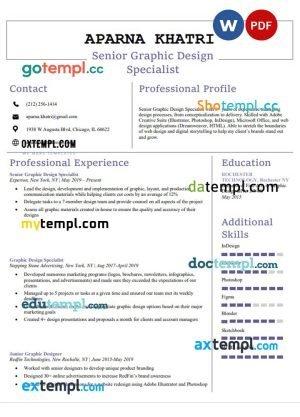 creative unique resume Word and PDF template