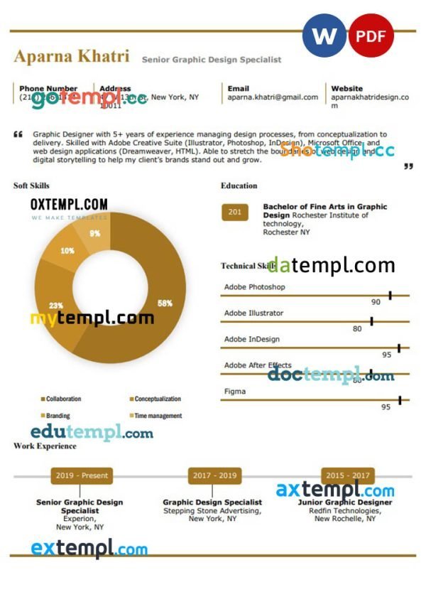 design specialist resume Word and PDF download template