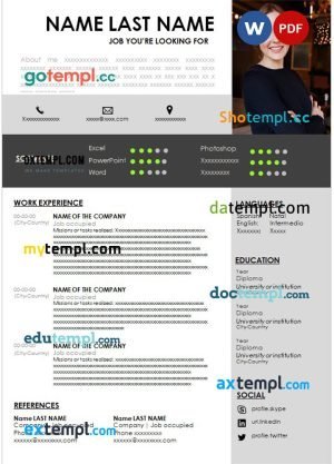 designed graduate resume Word and PDF download template