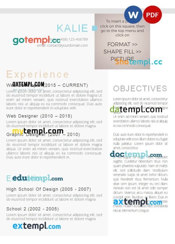 designer new modern resume Word and PDF download template