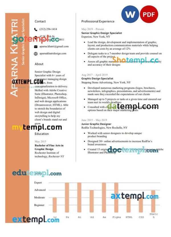 detailed creative resume Word and PDF download template