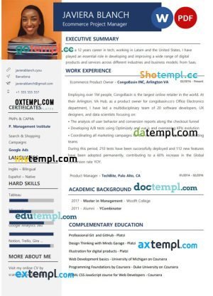 junior’s resume Word and PDF download template