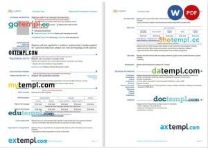 europass resume Word and PDF download template