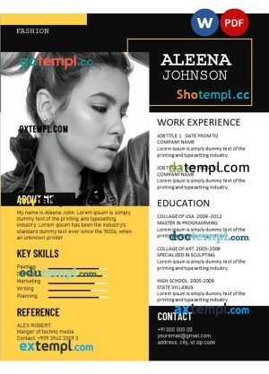 marketing assistant resume Word and PDF download template