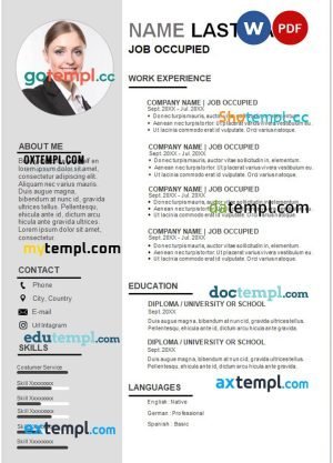finance modern resume Word and PDF download template